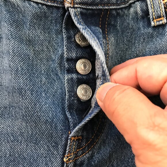 Levi's 501CT Jeans Men 34x27 Blue Low Rise Distressed Button Fly Medium Wash - Picture 12 of 14